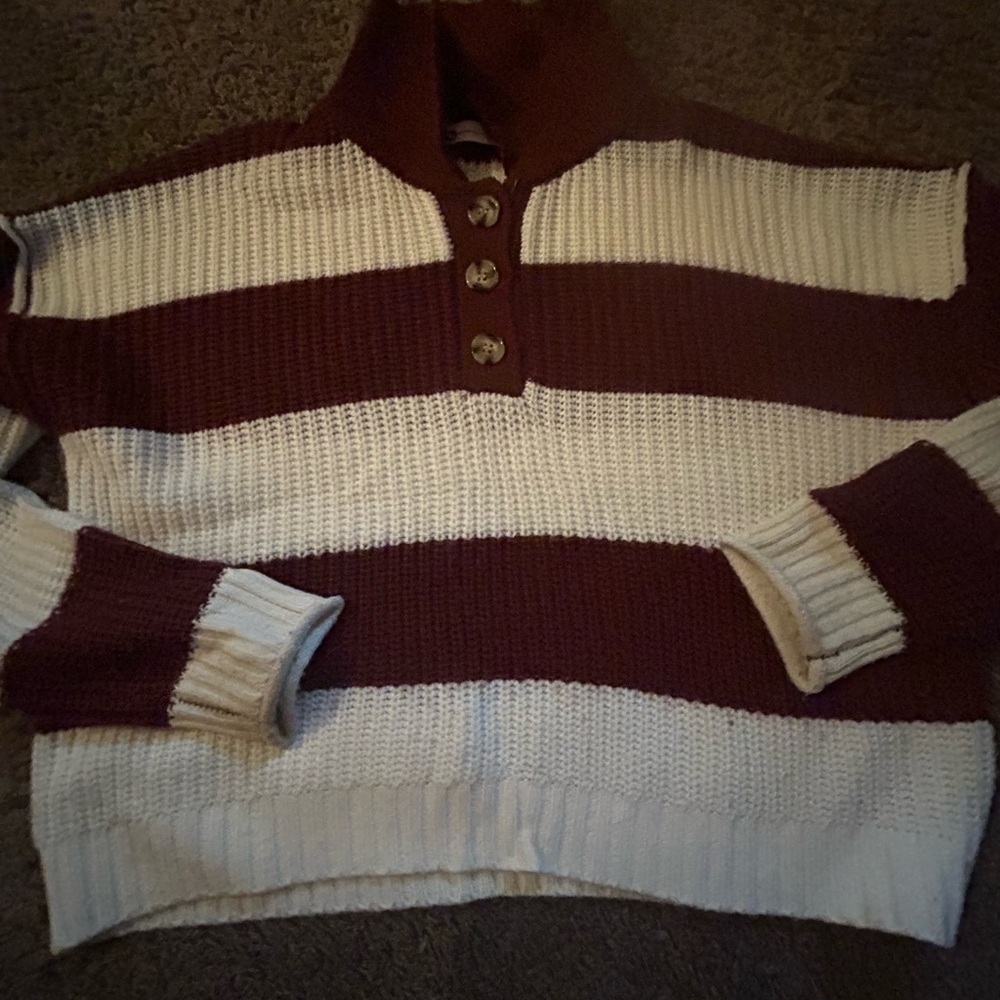 SO Men's Turtleneck Sweater - Brown and Cream